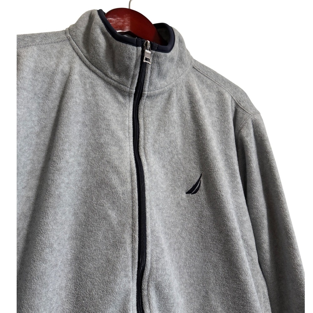 Nautica Mens Full Zip Fleece Jacket Heather Gray Size Large - Picture 5 of 6